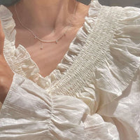 Crystal Teardrop Tassel Stacker Necklace