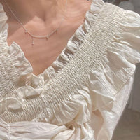 Crystal Teardrop Tassel Stacker Necklace