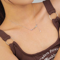 Colorful Waterdrop Zirconia Smile Necklace