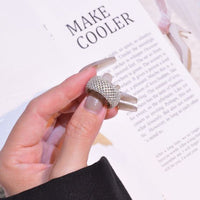 Men's Micro Setting Net Arc Adjustable 925 Sterling Silver Ring