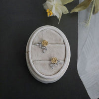 Classic Rose Branch Sterling Silver Stud Earrings