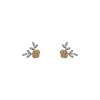 Classic Rose Branch Sterling Silver Stud Earrings