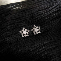 Hollow Star Bead 925 Sterling Silver Stud Earrings