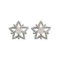 Hollow Star Bead 925 Sterling Silver Stud Earrings
