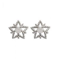 Hollow Star Bead 925 Sterling Silver Stud Earrings