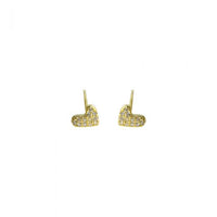 Love You Heart Crystal Stud Earrings, 925 Sterling Silver
