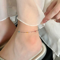 Rainbow Bead Bracelet in 925 Sterling Silver