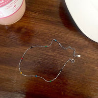 Rainbow Bead Bracelet in 925 Sterling Silver