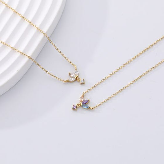 CZ Flower Crown Sterling Silver Necklace