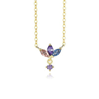 Crystal Flower Crown Sterling Silver Necklace