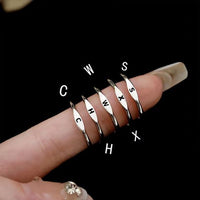 A-Z Adjustable Letter Ring in 925 Sterling Silver