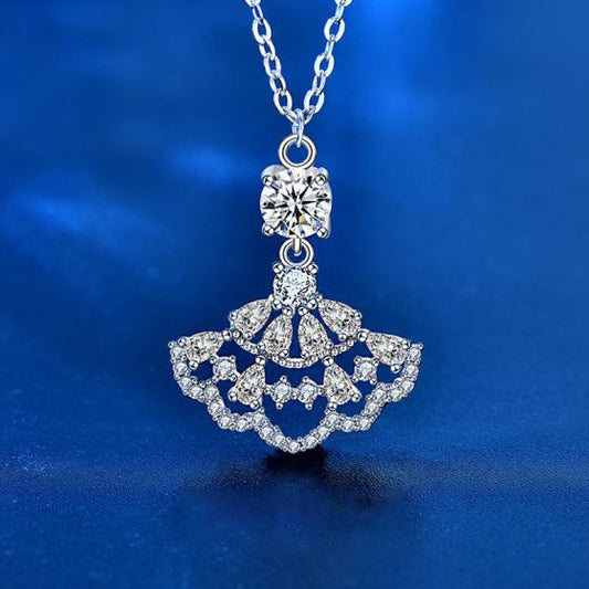 Hollow Skirt Moissanite CZ Necklace