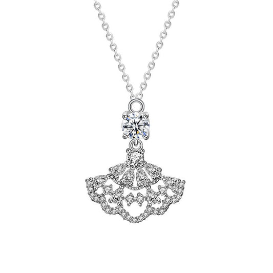 Hollow Skirt Moissanite CZ Necklace