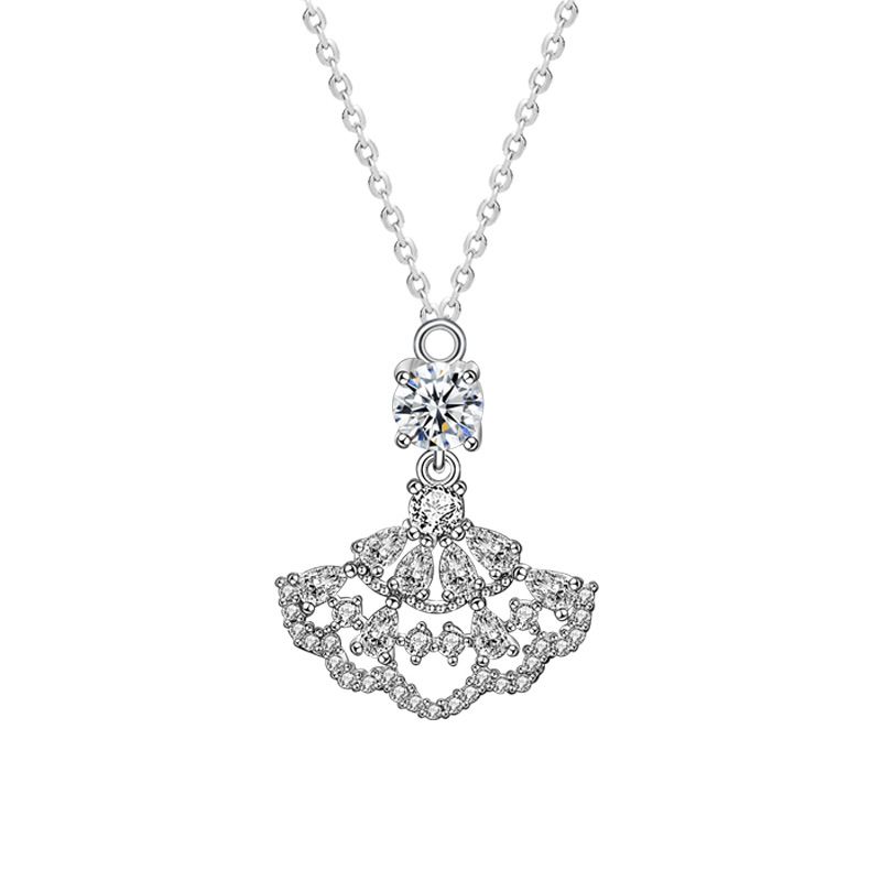 Hollow Skirt Moissanite Crystal Necklace