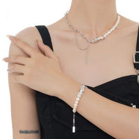 Natural Baroque Pearl 925 Sterling Silver Curb Bracelet