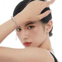 Natural Baroque Pearl 925 Sterling Silver Curb Bracelet