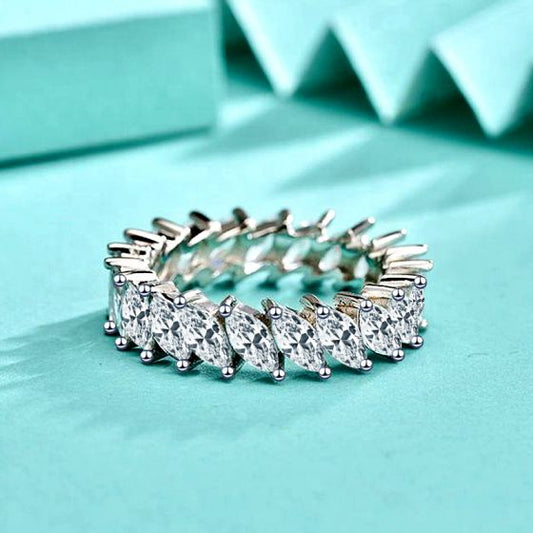 Modern Oval CZ Eye 925 Sterling Silver Ring