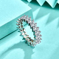 Modern Oval Crystal Eye 925 Sterling Silver Ring