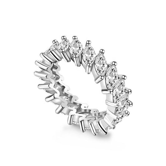 Modern Oval CZ Eye 925 Sterling Silver Ring