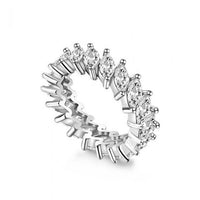 Modern Oval Crystal Eye 925 Sterling Silver Ring