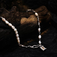 Baroque Pearl Montage Necklace in 925 Sterling Silver