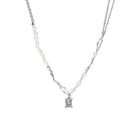 Baroque Pearl Montage Necklace in 925 Sterling Silver