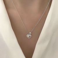 Heart Beads Curb Chain 925 Sterling Silver Necklace