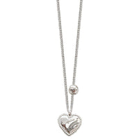 Heart Beads Curb Chain 925 Sterling Silver Necklace