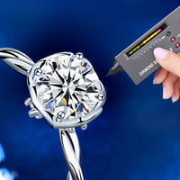 Twisted Geometry Moissanite Adjustable Sterling Silver Ring