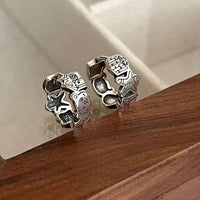 Vintage Gingerbread Hoop Earrings in 925 Sterling Silver