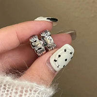 Vintage Gingerbread Hoop Earrings in 925 Sterling Silver