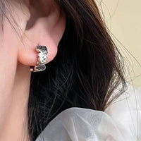 Vintage Gingerbread Hoop Earrings in 925 Sterling Silver