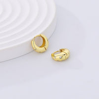 Doughnut Crystal Hoop Earrings, 18K Yellow Gold Plated Sterling Silver