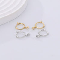 Round Crystal 925 Sterling Silver Hoop Earrings