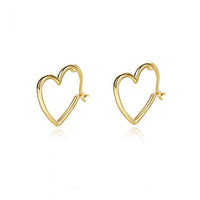 Classic Hollow Heart 925 Sterling Silver Hoop Earrings