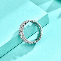 Ear of Wheat Crystal Leaf Adjustable 925 Sterling Silver Ring