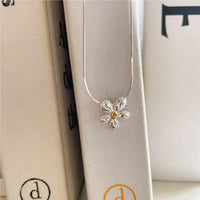Daisy Flower Girl 925 Sterling Silver Necklace