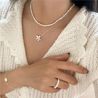 Daisy Flower Girl 925 Sterling Silver Necklace