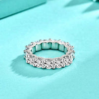 Round Crystal Rope Chain Sterling Silver Ring