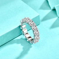 Round Crystal Rope Chain Sterling Silver Ring