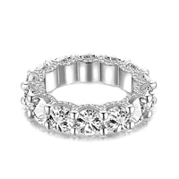 Round Crystal Rope Chain Sterling Silver Ring