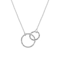 Irregular Double Circular Ring S925 Sterling Silver Necklace