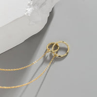 Irregular Double Circular Ring S925 Sterling Silver Necklace