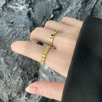 Colorful Geometry Crystal Open Ring in Sterling Silver