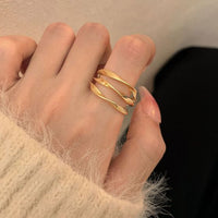 Three-Layer Twisted Cross Adjustable Ring