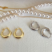 Huggie Circle 17mm Sterling Silver Hoop Earrings