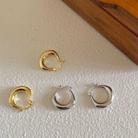 Huggie Circle 17mm Sterling Silver Hoop Earrings