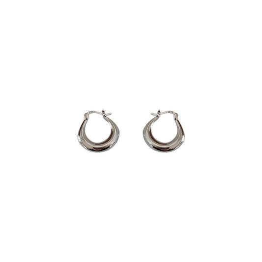 Huggie Circle 17mm Sterling Silver Hoop Earrings
