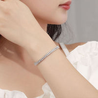 Ear of Wheat Crystal Bracelet 925 Sterling Silver