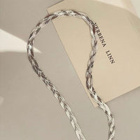 Multilayer Woven Snake Bone 925 Sterling Silver Necklace